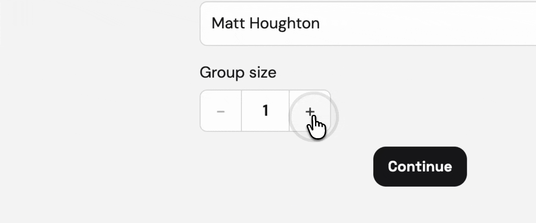 Choosing the group size when booking